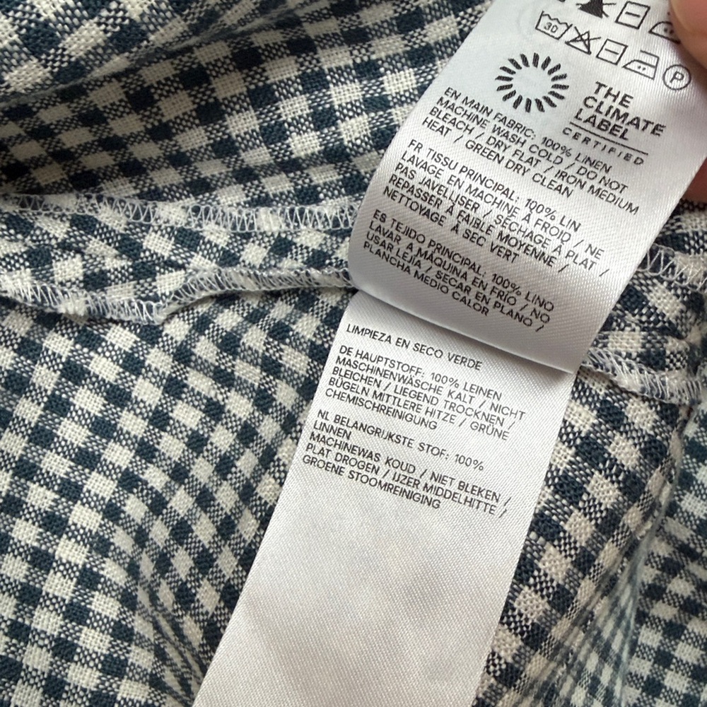 Reformation Pomona Linen Dress In Big Slate Check - Picture 11 of 11